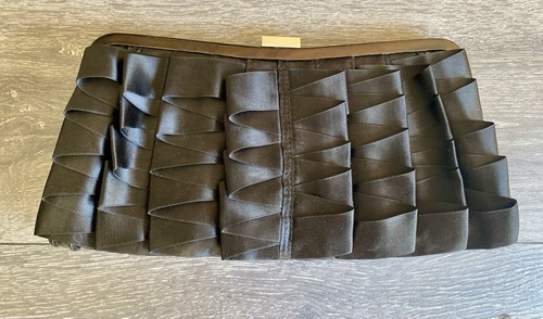 Karen Millen Clutch Purse, Black, 27x13x3cm, Black, Frilly, Designer, Logo - Picture 4 of 12