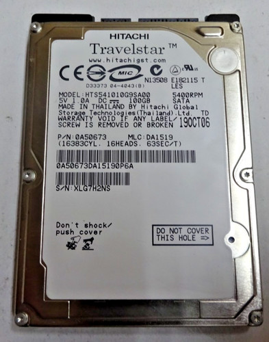 HITACHI *HTS541010G9SA00* 100 GB * SATA HDD Notebook 2,5 Zoll #NFP1618