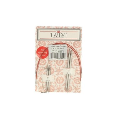 Twist Short Combo 2 & 3 Inch 5 & 8 cm M US 3 3.25 mm Knitting Needles Craft