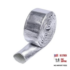 Automotive Aluminum Heat Shield Sleeve Wrap Wire - Up to 485  F - Cable 1"-6Ft