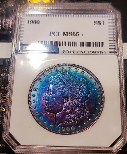 1900 P Morgan Silver Dollar PCI / Monster Blue/ BU.