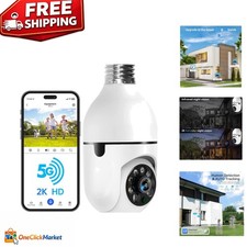 2K HD Light Bulb Security Camera with Color Night Vision  Alexa Compatibility