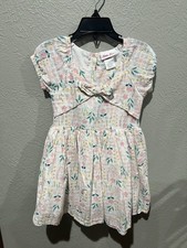 Vintage Little Lass 4T Easter Dress Pink Floral Lightweight Spring Cotton Blend