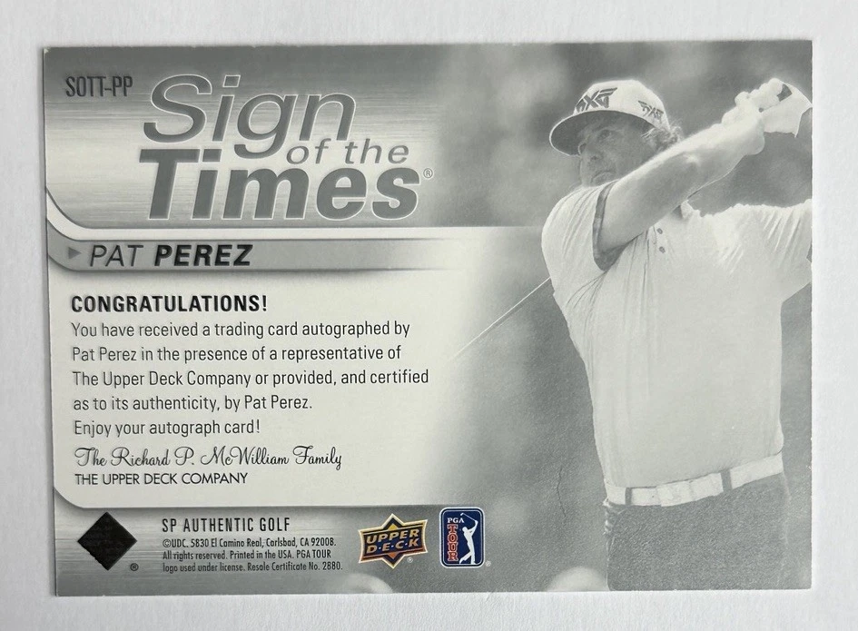 2021 Upper Deck SP Authentic Sign of The Times Pat Perez Auto - Image 2 of 4