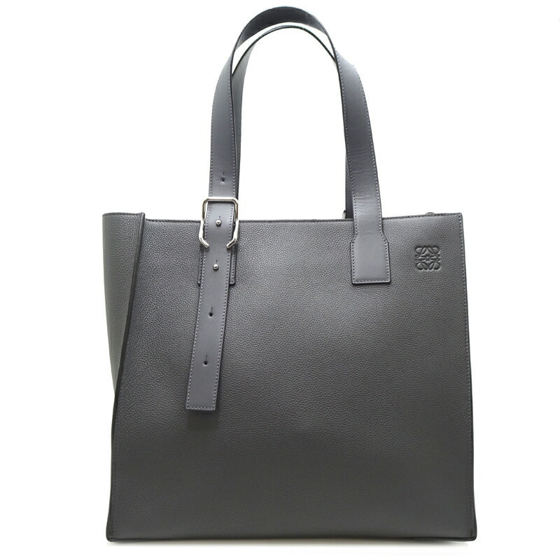 Loewe Buckle Zip Tote Bag B692K99X02 Calf Leather Gray Used Loewe Buckle Zip Tote Bag B692K99X02 Calf Leather Gray Used