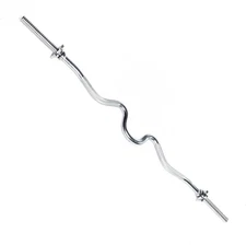 CAP Barbell Standard 1-Inch Threaded Curl Bar with Collars Chrome 