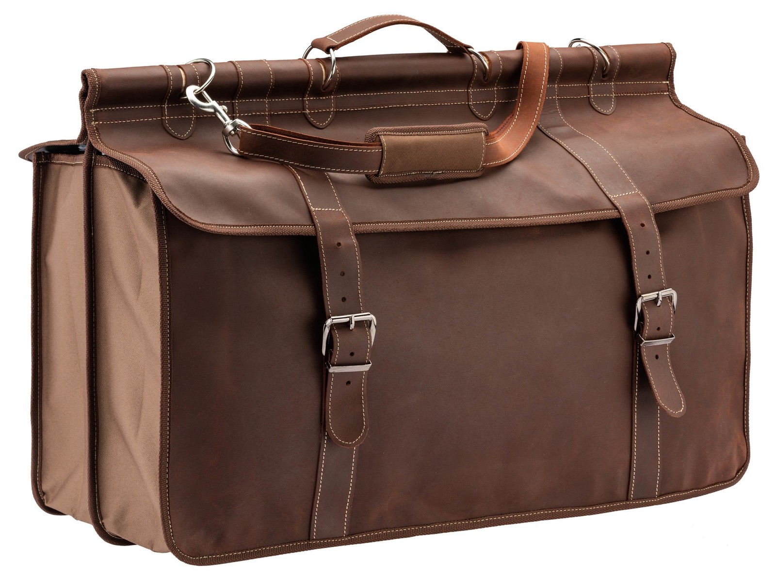 Sac de battue Country Sellerie en cuir marron d'une manufacture artisanale d'excellence