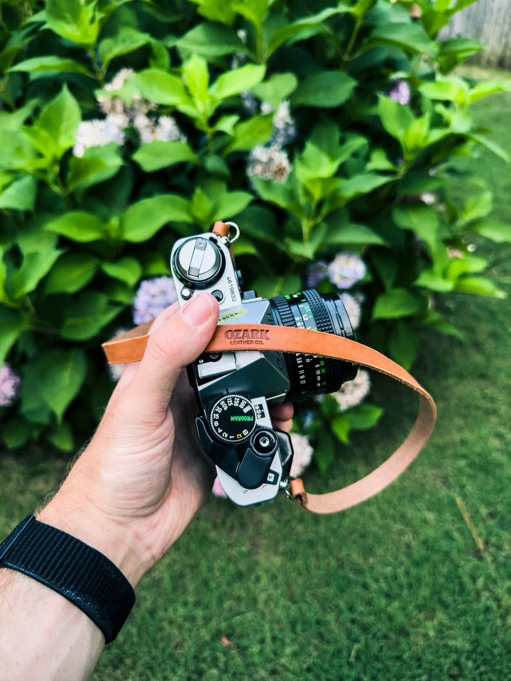 "Correa de cuero de grano completo hecha a mano para cámara digital/película/sin espejo, 30""" Foto 3 de 3