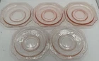 Vintage Federal Madrid Pink Depression 6" Bread/Dessert Plates Set of 5, 1968
