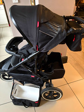 phil&teds Dash Black Single Pushchair Stroller w/ Cup Holder, Basket, Suspension