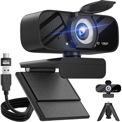Full HD 1080P Video Webcam Noise Cancelling Privacy Shutter Wide Angle Lens P...