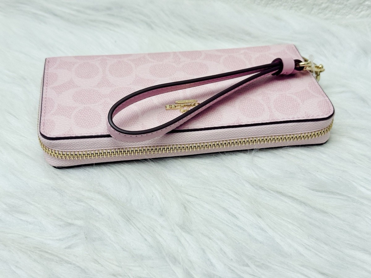 COACH Long Zip Around Wallet In Signature Canvas & Leather CW778