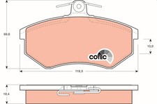 BREMSBELAGSATZ FÜR VW GOLF III (1H1), VW GOLF III VARIANT (1H5) - TRW GDB826