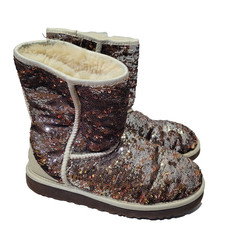 UGG Australia Classic Short 3353 Sparkle Sequin Champagne Boots Women s 7
