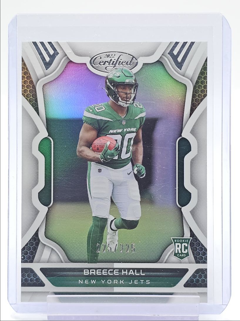 BREECE HALL 2022 CERTIFIED FOOTBALL ROOKIE MIRROR JETS RC /325 Q0580