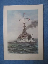 1899 Spanish American War Print - U.S. Battleship "Indiana" - FRAME FOR A GIFT