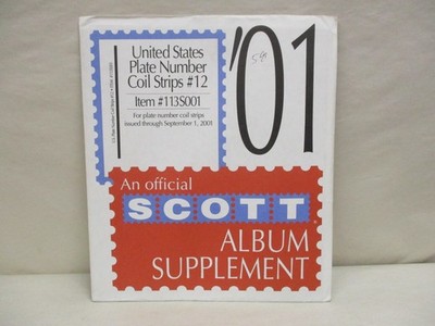 2001 Scott Supplement #12 US Plate Number Coil Strips #113S001 Stamp Album