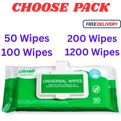 CLINELL WIPES ANTIBACTERIAL WET WIPES Universal Cleaning,Surface Disinfection uk