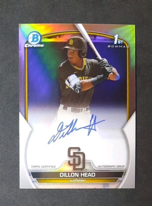 Dillon Head 2023 1st Bowman Chrome Refractor /499 Autograph Auto Miami Marlins