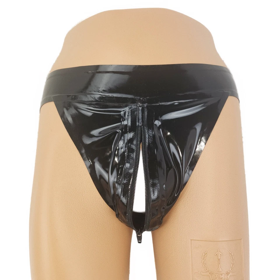 Latex String mit Reißverschluss und hinten Cockring 4 cm (S) - Bild 4 von 4