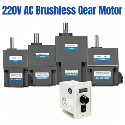 220V AC Brushless Gear Motor High Torque Low Speed Reduction Motor + Controller