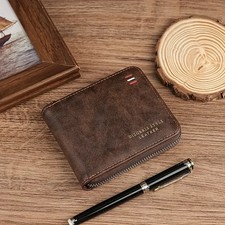 Vintage Style Men's Wallet with Zipper Multifunctional, Large Capacity