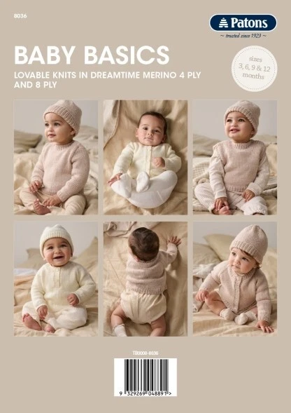 Patons Pattern Booklet #8036 Baby Basics Sizes 3Months-12Months - Image 2 of 4