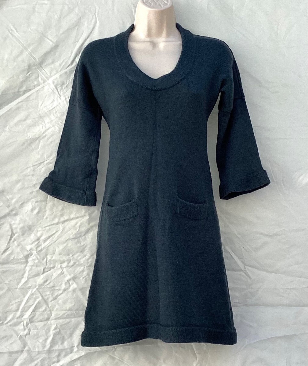 Banana Republic Extra Fine Merino Wool Scoop Neck Sweater Dress in Green  Sze PXS