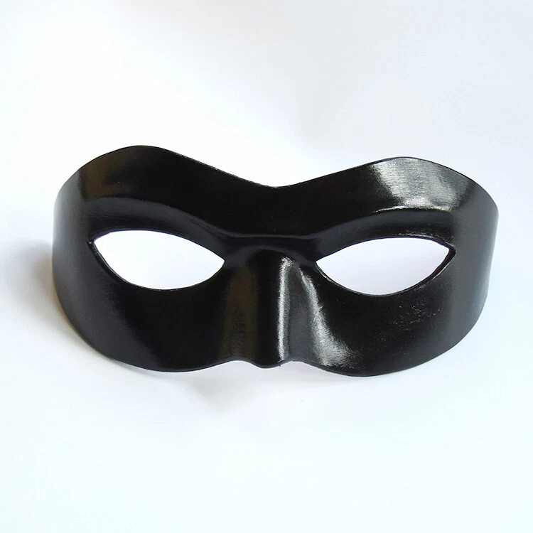 Hombres Negro Media Cara Cuero Máscara Halloween Juegos con disfraces Disfraz Geek Accesorio Accesorios  Foto 3 de 3