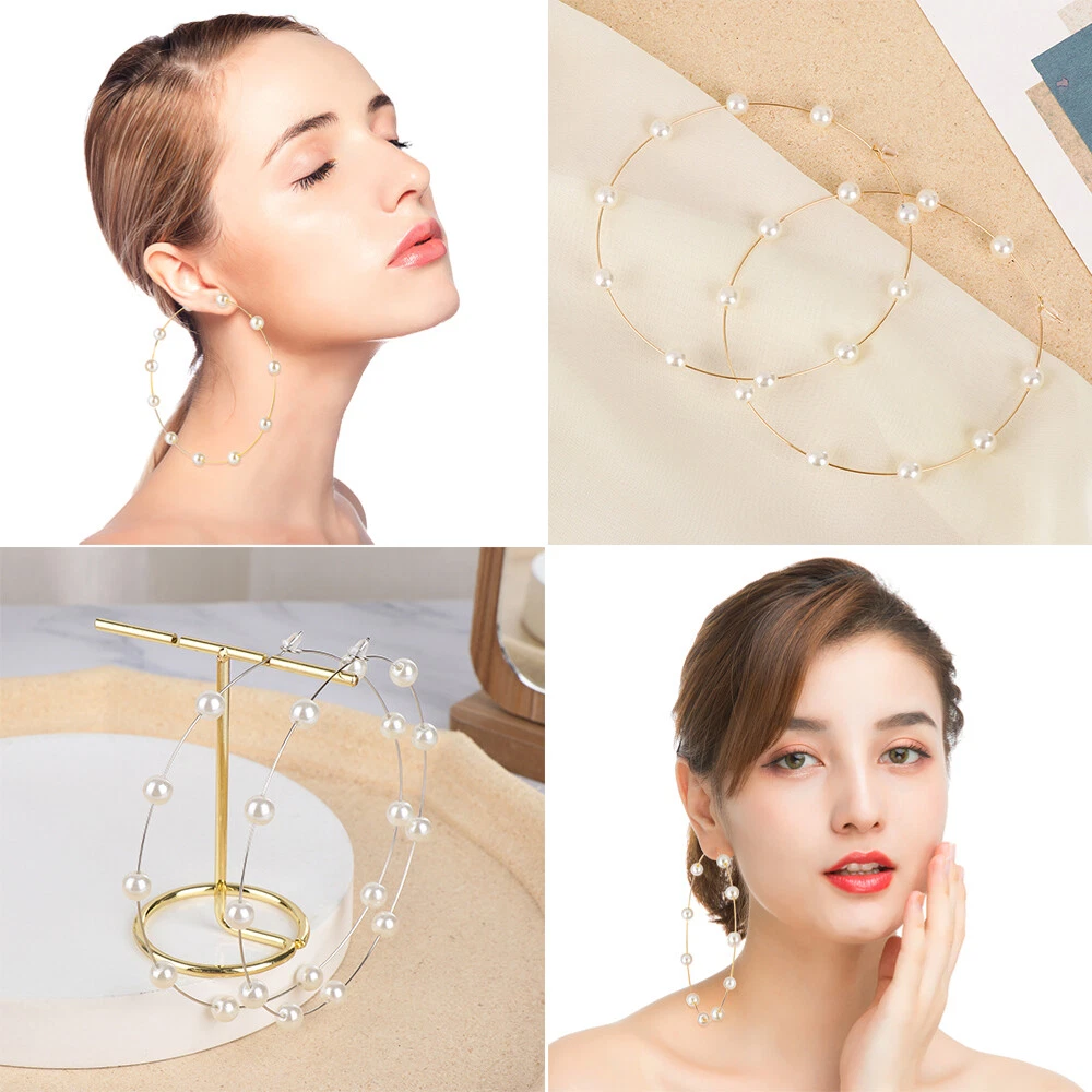 Square outlet pearl earrings
