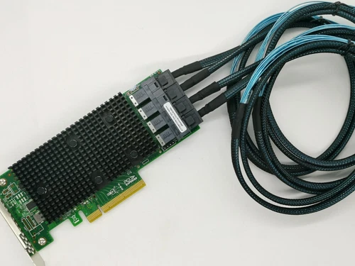 Lenovo 430-16I HBA 12Gbs PCIe 16 Port IT Mode JBOD +4*SFF-8643 TO SATA Cable US - Picture 1 of 7