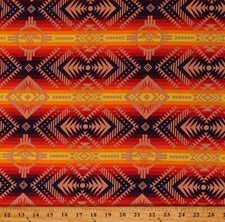 Cotton Southwestern Stripes Diamonds Aztec Red Fabric Print by the Yard D462.69