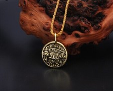 B25 buddhistisch tibetischer Anhänger Gott des Reichtums Zakiram  925 Silber