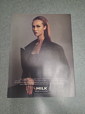 Iman Model Got Milk Vintage Print Ad 1995 8x11 Great To Frame 
