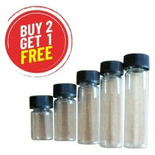 (5) MINI ASSORTMENT GLASS VIAL BOTTLES FOR YOUR GOLD PAN GOLD!