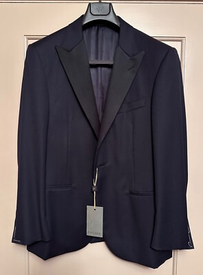 NWT Canali Men s Wool 1-Button Dinner Jacket in Navy IT-54S Italy $1695