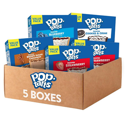 Pop-Tarts Toaster Pastries, Breakfast Foods, Kids Snacks, Variety Pack (5 Boxes,
