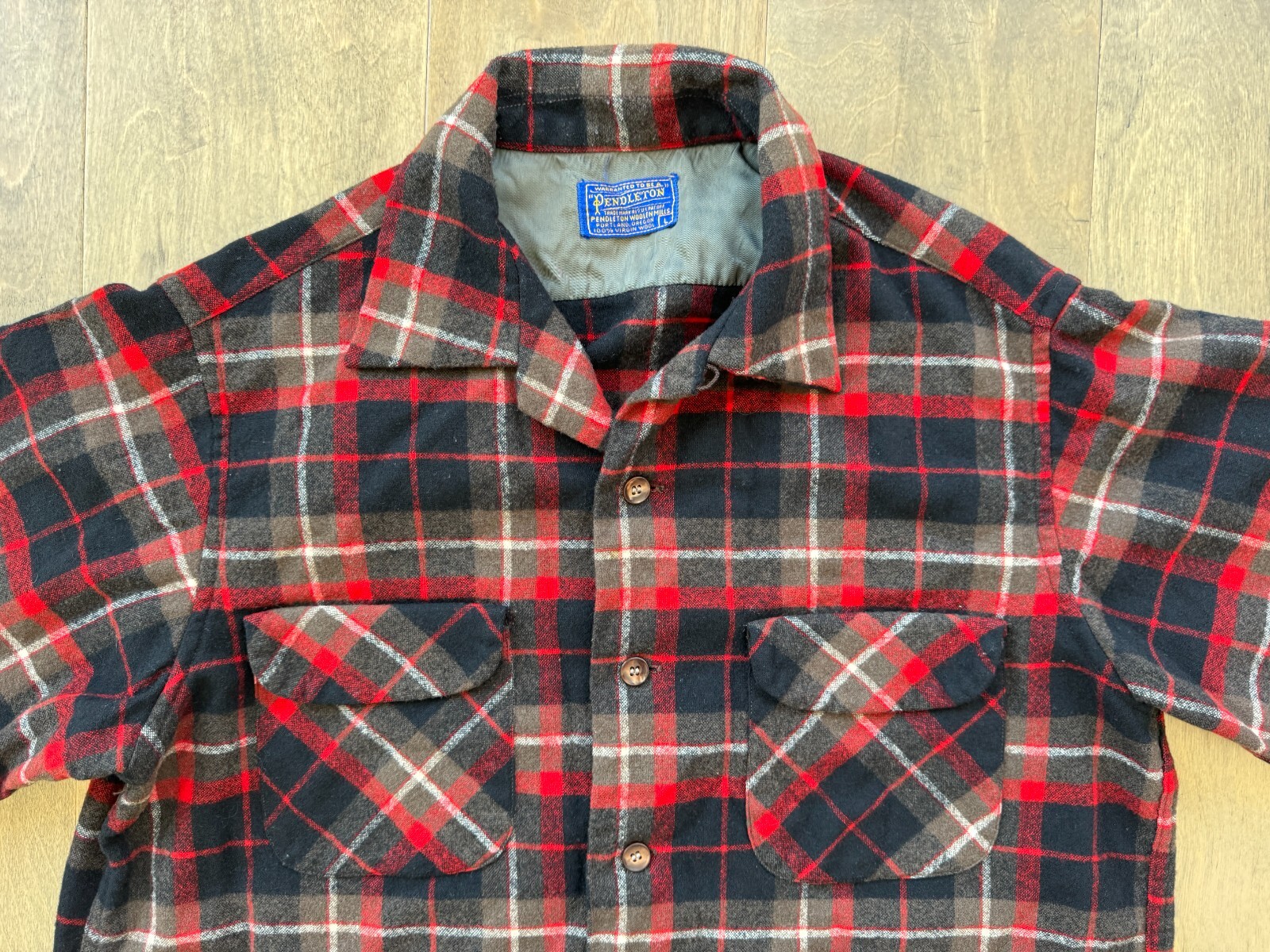 VTG Pendleton Pure Virgin Wool Button Up Flannel … - image 3