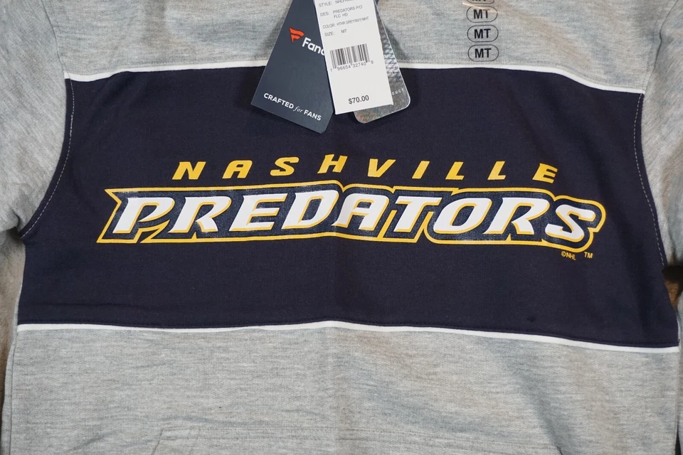 Sudadera con Capucha Nashville Predators Fanatics Para Hombre Alta Gris Polar Talla Mediana Foto 3 de 4