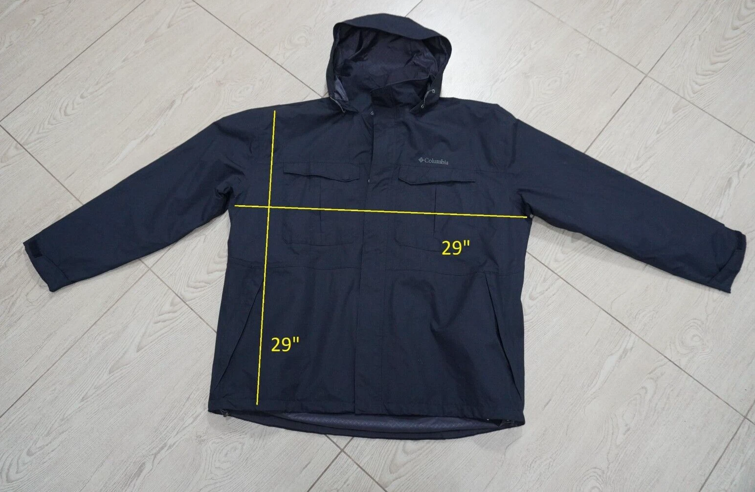 COLUMBIA sz 2XL Jacket Coat Wateproof RAIN Hooded Zipper men XXL