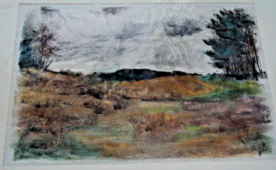 ::FRANZ EHMKE * 1928 -2018 GDR PAINTER VIEW OF FOREST & HILLY LANDSCAPE IN WANDLITZ