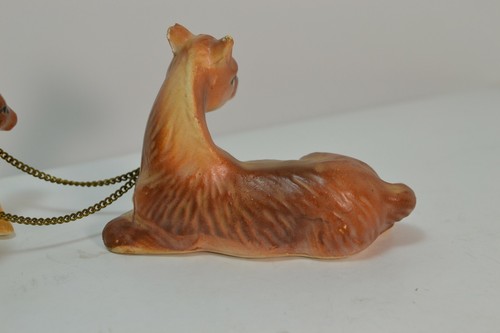Mother Horse w/2 Foals on Chains Brown Hand Painted Ceramic Figurines Japan Vtg - Bild 4 von 9