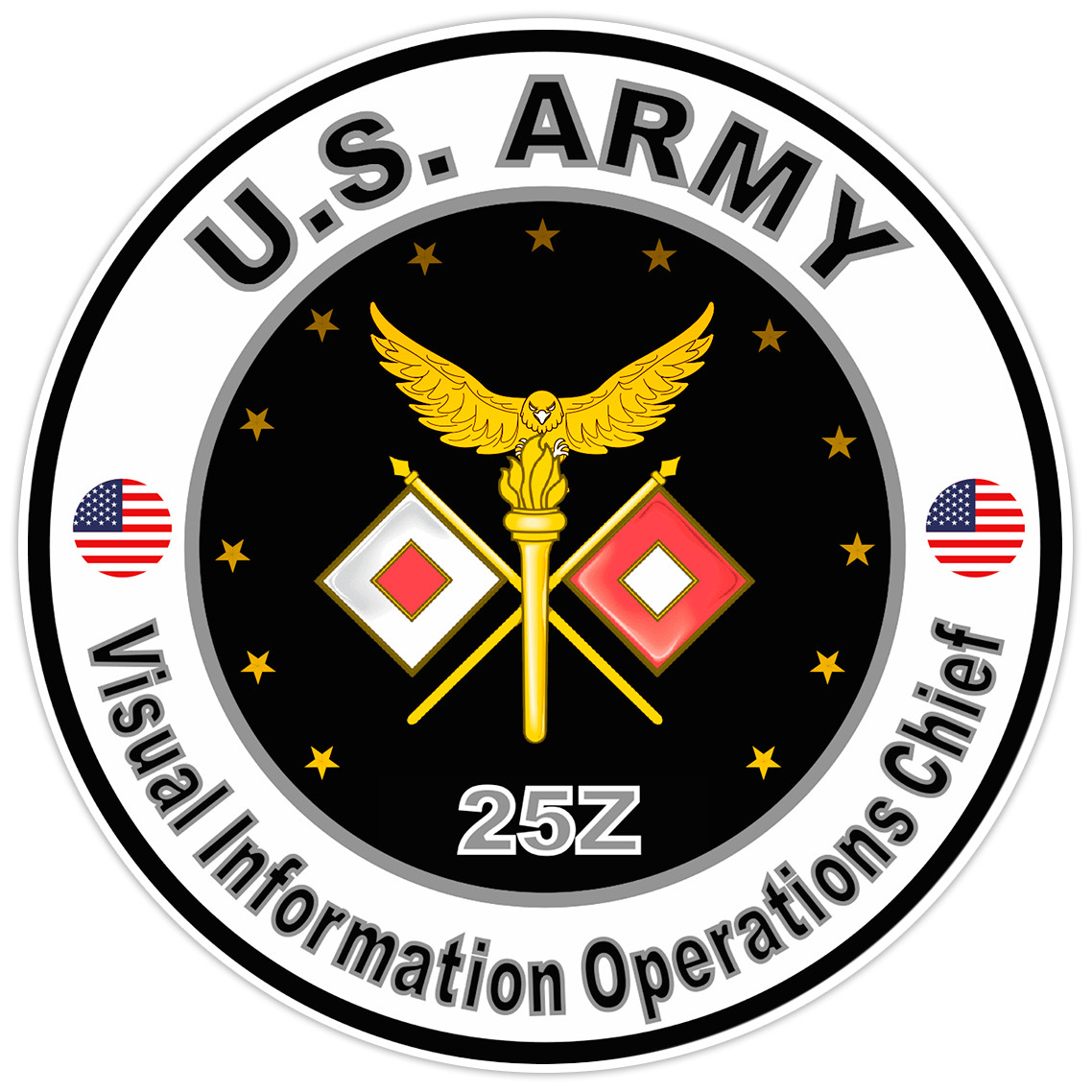 US Army Visual Information Operations Chief Bumper Sticker Military Decal 5"