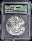 1995 $1 American Silver Eagle ICG MS 69 | Toning Uncirculated UNC BU