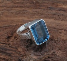 Blue Topaz Ring 925 Sterling Silver Handmade Ring Blue Blue Dainty Wedding Ring