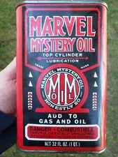 MARVEL Mystery Oil Top Cylinder Lubrication  32 oz. 1 QT VINTAGE EMPTY CAN