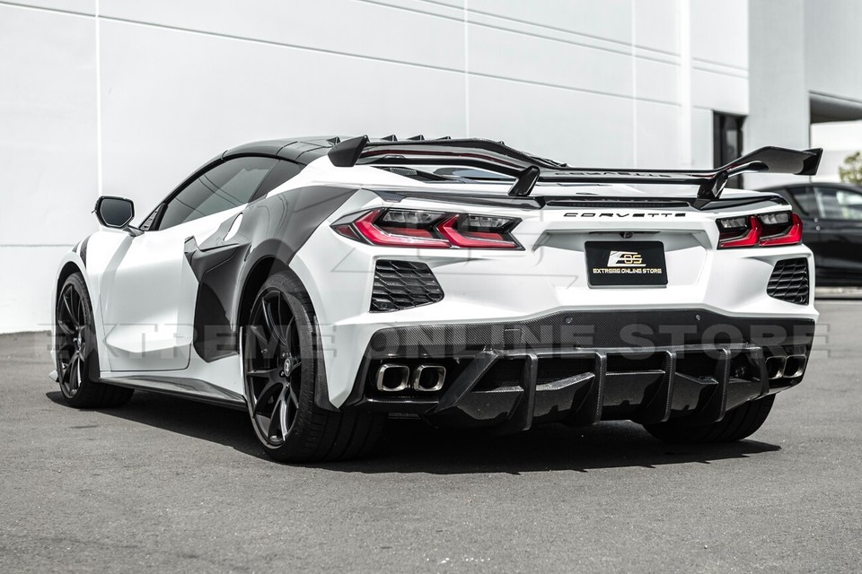 For 20-Up Corvette C8 Performance CARBON FIBER Rear Bumper Diffuser ...