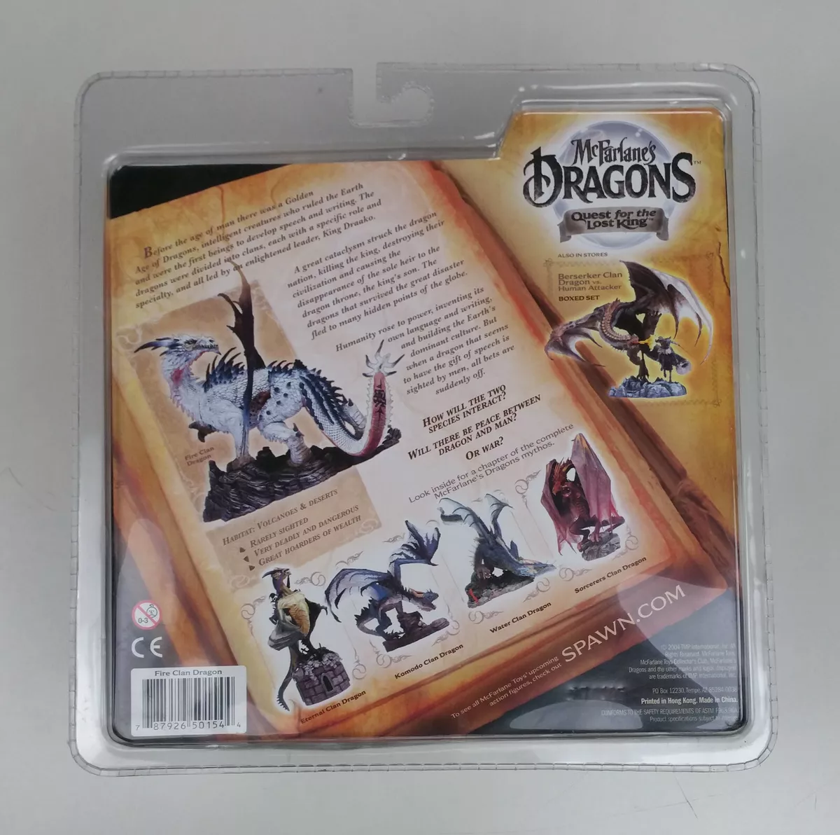 McFarlane's Dragons The Fire Clan Dragon Quest For The Lost King Toy Figure  NEW