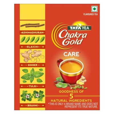 Tata Tea Chakra Gold CARE Tea -Ginger Tulsi Elaichi Brahmi Adhimadhuram -500Gm