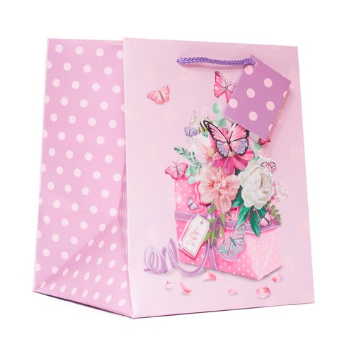 Mothers Day Gift Bag Mum flowers and butterflies gift bag Medium Large